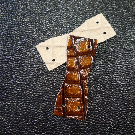 Réducteur sangle S cuir laqué marron