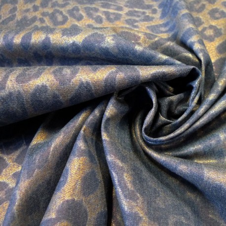 Coton Chambray irisé léopard