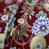 Tissu Tsubaki bordeaux