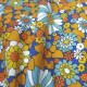 Tissu Heart flowers bleu