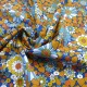 Tissu Heart flowers bleu