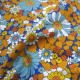 Tissu Heart flowers bleu