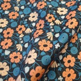 Coton fleurs Princess saumon
