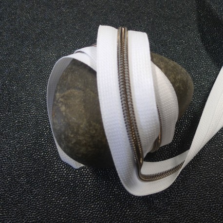 Zip SB grosse spirale blanc et gun au 10 cm