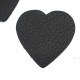 Coeur cuir noir texturé