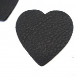 Coeur cuir noir texturé