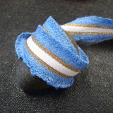 Sangle Folk Lurex bleu
