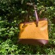 Simili cuir autruche moutarde