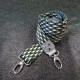 Bandoulière réglable Paon émeraude et cuir véritable