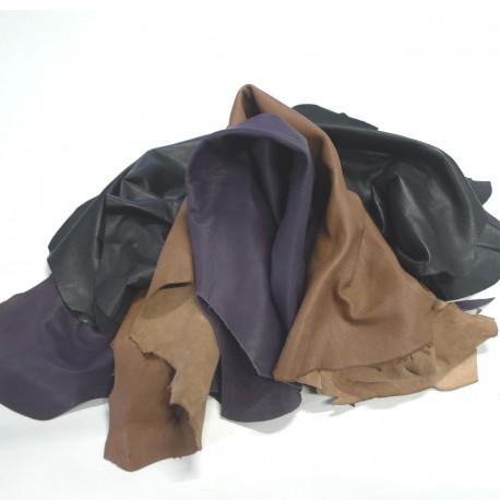 Lot 3 peaux de cuir véritable