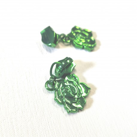 Curseur zip Rose verte