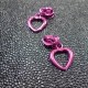 Curseur zip Coeur métal fuchsia