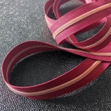 Zip SB grosse spirale bordeaux et rose au 10 cm