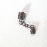 Curseur zip pompon cuivre antique