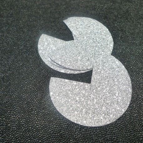 Coins de sacs simili glitter argent