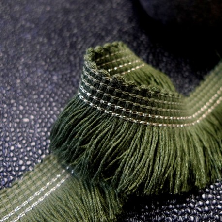 Galon frange Dinard kaki et or