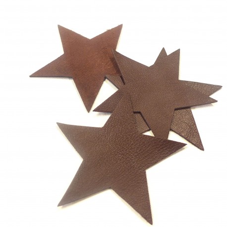 Etoile cuir lie de vin