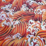 Tissu Kanagawa Rouge