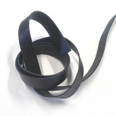 Lanière cuir véritable noir