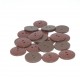 Bouton marron pois rouges