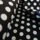 Tissu coton gros pois noir