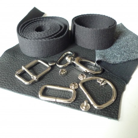 Kit à coudre Prissy laisse et collier chien cuir noir