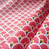 Tissu japonais Eventails rouge